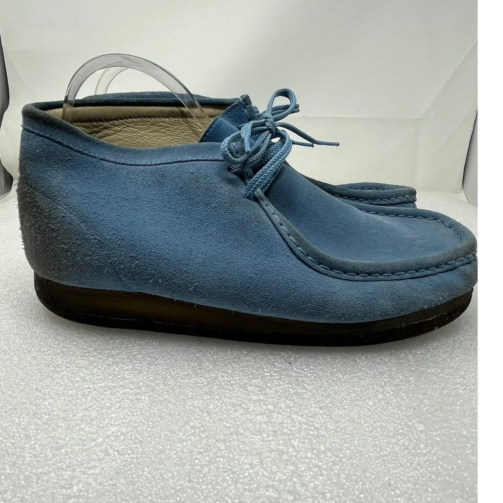 Clarks Originals Wallabee Men 11 M Blue Suede Leather Lace Up Chukka Boots 78084
